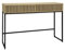 sweeek - Console contemporaine avec 2 tiroirs en décor Bois rainuré. Structure et piètement en métal Noir