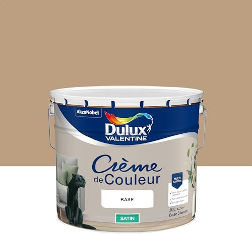 Dulux Valentine Crème de Couleur - Peinture multi-supports intérieure - Satin Moka Latte 10 L