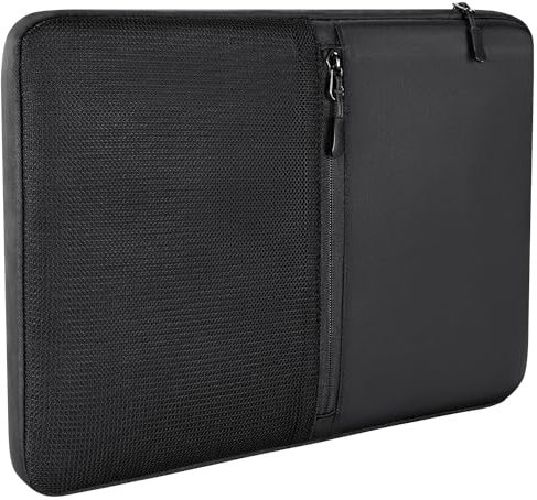 HEDUGO Housse Pc 14 à 15 Pouces Sacoche Pochette Ordinateur avec Sac en Filet pour Les Accessoires Housse pour Ordinateur Portable Compatible avec MacBook Air/Pro etc., Noir