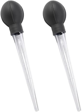 ZJIVQO Große Pipetten, 28 ml, abgestufte Pipetten mit abnehmbarem Gummi-Saugnapf, für Küche, Reagenzglas, Messwerkzeug, Kuchen, Backen, 2 Stück