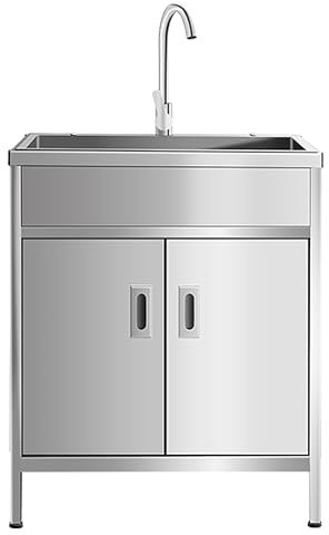 Évier de Sur Pieds Cuisine Inox évier de meuble Évier Inox Autoportant avec Robinet et Accessoires Robinet D'eau Chaude Et Froide De Restaurant Commercial Professionnel Extérieur Évier evier garage(50