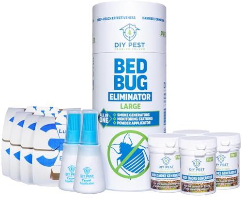 DIY PEST New Bed Bug Treatment Kit - Powerful Bedbug Killer for Complete Home Eradication - 4 Foggers, 4 Monitoring Stations, PPE, Carpet Applicator, Safe for Children & Pets, Fast-Acting, Easy to Use