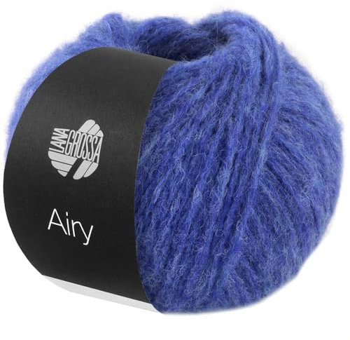 LANA GROSSA Airy | Flauschige Netzgarnstruktur aus 40% Baumwolle gefüllt mit 18% Merino- und 42% Baby Alpaka Fasern | Handstrickgarn | 50g Wolle zum Stricken & Häkeln | 170m GarnFB 2
