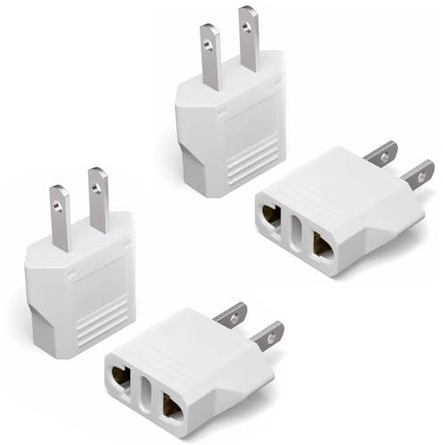 MAEXUS 4 adattatori da viaggio, adattatore US a EU, adattatore da viaggio USA, spina di conversione di corrente, adattatore da spina americana leggero e compatto, ideale per viaggi e viaggi d'affari 6