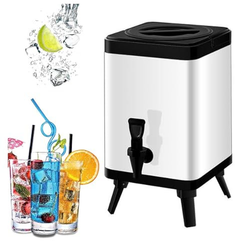 Dispensador de bebidas aislado de acero inoxidable, termo de agua caliente y fría, con grifo, tetera de doble capa, para camping, al aire libre, deportes, enfriador portátil para té caliente, café,