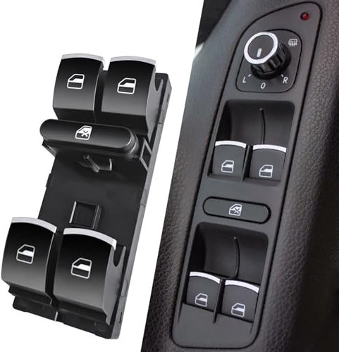 Interrupteur Bouton Fenêtre Pour VW Pour Golf 5 6 Pour GTI Pour MK5 Pour MK6 Pour Jetta 2003 2004 2005-2015 Bouton Commande Commutateur Principal Lève-vitre Électrique 5ND959857 Interrupteur Fenêtre(C