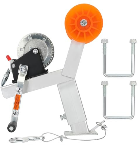 NURATIT Boat Trailer Winch Stand with Roller and Trailer Winch for Trailers with 2-2.7 inch Square tubing, Boat Trailer Winch Mount for Speedboats, Fishing Boats, and Motorboats.