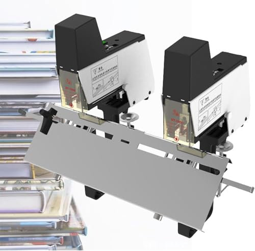 LVSEWOA Grapadora eléctrica de Doble Cabezal, encuadernadora rápida automática con Pedal, 9 Niveles de Ajuste, Profundidad de encuadernación de 1 a 100 mm, para oficinas, escuelas y Empresas