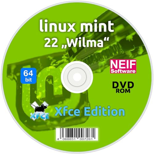 NEIF Software DVD mit Mint 22 Wilma Xfce Betriebssystem basierend auf Linux