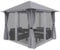 Sekey Garten Pavillon 3x3 m Wasserdicht Stabil Partyzelt, Garten Pavillon mit Moskitonetz，Gartenzelt mit 4 Seitenteile Reißverschluss, 180g/㎡ Polyester, Antrazit