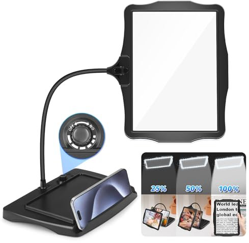 NZQXJXZ 10X Rechargeable Lampe Loupe sur Pied, Lampe Loupe de Bureau Flexible à Col de Cygne 50 LED, Grande Loupe Eclairante pour la Lecture, la Couture, l'Artisanat, la Peinture, Le Bricolage