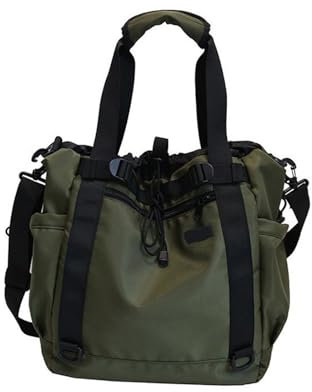 EAMOM Kuriertasche für Herren, Nylon, wasserdicht, große Umhängetasche, hochwertig, Hip-Hop, Streetwear, Reisetaschen, grün, Einheitsgröße