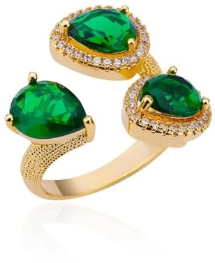GGYTMQL Mädchenprodukte Ringe Ring Schmuck Frauen Männer grüne Wasser Drop Ringe für Frauen eröffnen Ringpaar Hochzeitsvergütung Geschenke
