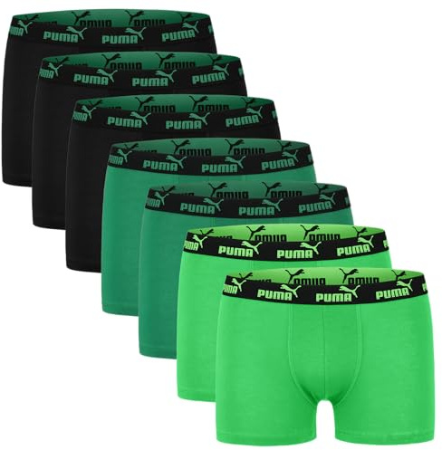 PUMA Boxershorts Jungen 7er Pack Unterwäsche Black Green Combo 134/140