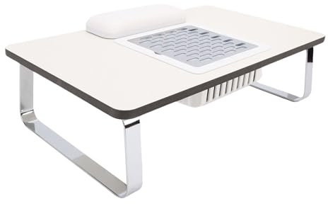 ZJchao Manicure Table Nail Station, Nail Technician Desk with Adjustable Dust Collector Memory Foam Hand Pillow for Home Salon Beauty Pedicure (UK Plug)