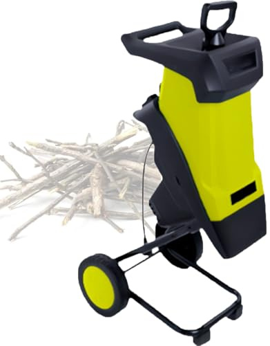 XygZythror Electric Garden Shredder & Wood Chipper, Garden Tree Branch Crusher Machine, 40mm Cutting Capacity,Overload Protection, For Lawn And Garden Use Yellow