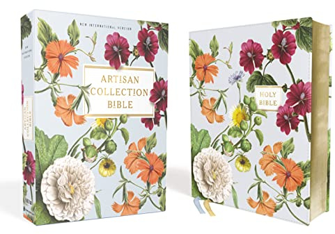 NIV, Artisan Collection Bible, Leathersoft, Blue Floral, Red Letter, Comfort Print