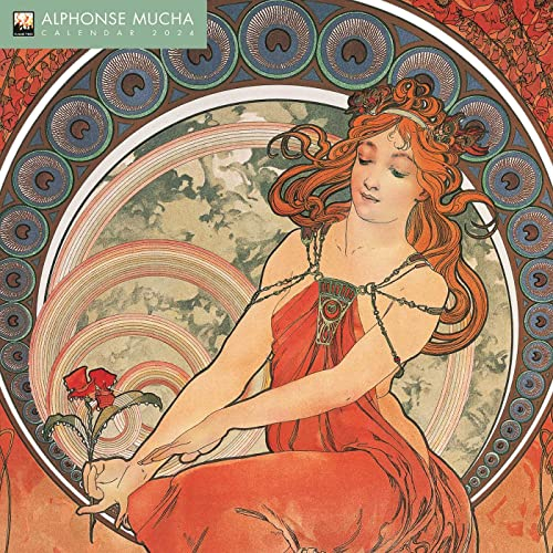 Alphonse Mucha – Alfons Mucha 2024: Original Flame Tree Publishing-Kalender [Kalender] (Wall-Kalender)