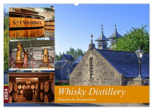 Whisky Distillery - Schottische Brennereien (Wandkalender 2024 DIN A2 quer), CALVENDO Monatskalender: Streifzug zum Ursprung des Wasser des Lebens. (CALVENDO Orte)