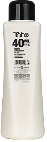 Tahe Natural Colour Oxigenada acondicionadora en crema para aplicar con tinte capilar, 1000 ml (Blanco, 1000 ml - 40 vol.)