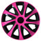 Eight Tec Handelsagentur (Farbe & Größe wählbar) 15 Zoll Radkappen, Radzierblenden Draco Bicolor (Schwarz/Pink) passend für Fast alle Fahrzeugtypen (universal)