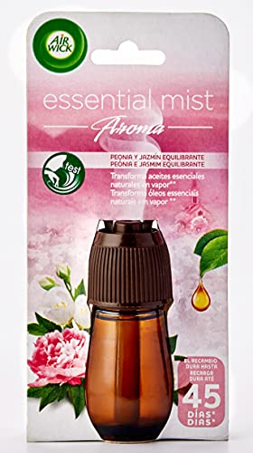 Air Wick Essential Mist Recambio Ambientador Peonia y Jazmín - 20ml. El embalaje puede variar
