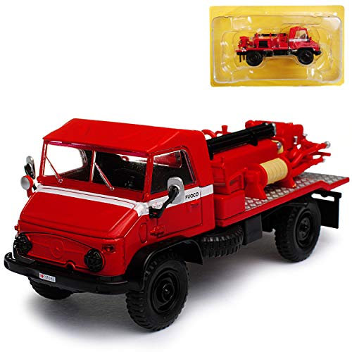 Atlas Mercedes-Benz Unimog U404 Vigli Del Fuoco Feuerwehr Rot 1/43 Modell Auto mit individiuellem Wunschkennzeichen