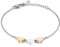 JewelryWe Schmuck Damen Armband Fußkettchen Edelstahl Dreifarbig Herz Charmsarmband Armkette Fußkette Gravur Rosegold Gold Silber