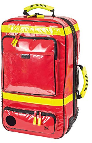 ELITE BAGS - EMERAIR PLANE Notfallkoffer | rot | robuster Notfallrucksack | ergonomisches Rucksack-Tragesystem | inkl. Modultaschen | Stoß-Schutz und Polsterung