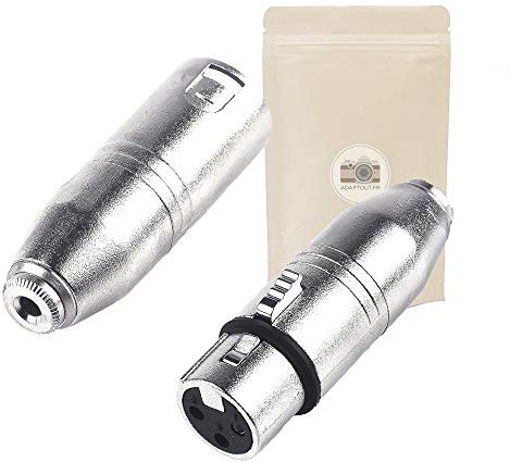 Adaptador X2 Jack de 3,5 mm: 1 Hembra a XLR Macho + 1 Hembra a XLR Conector de Audio Femenino Jack Mini Jack para encabezados Guitarra AMP Micrófono Micrófono Auriculares - Francesa Adaptable Marca
