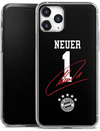 Slim Case kompatibel mit Apple iPhone 11 Pro Silikon Handyhülle transparent Hülle extra dünn FC Bayern München FCB Manuel Neuer