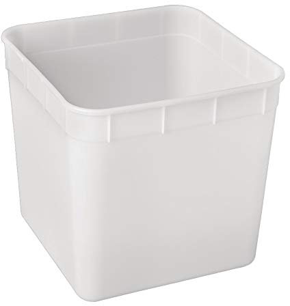 Nisbets Ice Cream Containers in White Plastic with Reinforced Corners - Microwave and Freezer Safe - 10L - Pack of 10