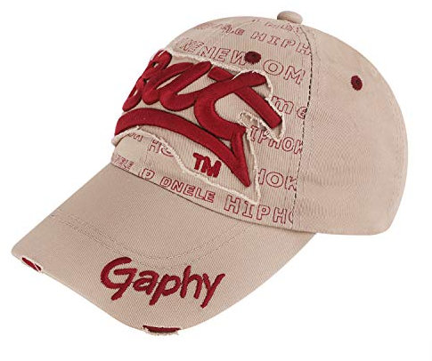 FakeFace Herren Baseball Cap Jeans Mütze Kappe Hut Sonnenhut Basecap Baseballmütze Hip Hop Cap Sommerhut für Herren Jungen (bat-beige)