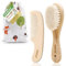 haakaa Baby-Haarbürste und Kamm-Set für Neugeborene und Kleinkinder, natürliche weiche Ziegenborsten und Holzgriff, pflegt sanft das Haar des Babys, ideal für Wiegenkappe, perfektes Baby-Geschenk, 2