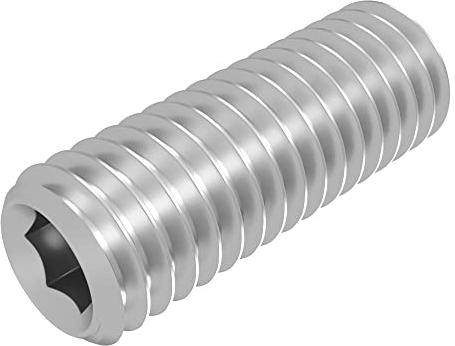 SECCARO Tornillo prisionero con cabeza cónica M6 x 16 mm, acero inoxidable V2A VA A2, DIN 913/ISO 4026, hexagonal, 20 unidades