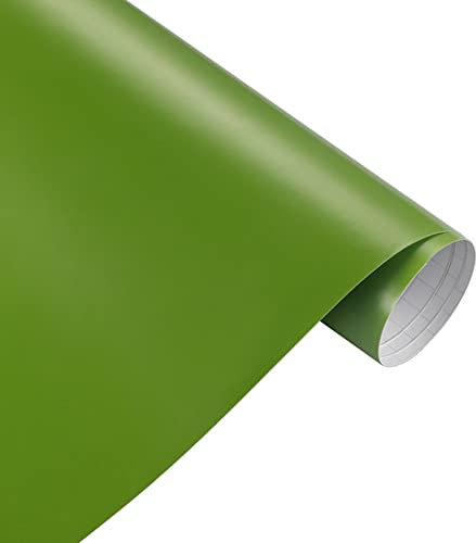 ihreesy Rouleau de Film de Voiture en Vinyle, Étanche Autocollant de Voiture Adhésif 200cm x 50cm Vinyle Film Adhésif Sans Bulles Autocollant pour Voiture, Ordinateur, Moto, Meubles, Smartphone,Vert