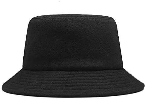 oonui Fischerhut Big Head Herren Großer Fischerhut Herren Winter Panamamütze Herren Plus Size Filz Bucket Hat 56-60Cm 60-65Cm,Schwarz,60-65Cm