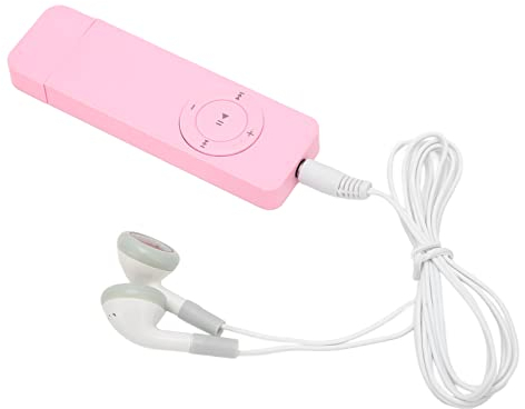 ASHATA MP3 Player, 64GB Portable Digital Lossless Music MP3 Player, Portable HiFi Sound Mp3 Music Player, E-Book Listen To Novels Mini Player, for Students Kids(Pink)