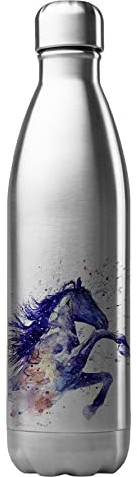 Youdesign FR Bouteille Gourde Isotherme Acier INOX - 500 ML - Illustration Art équitation Cheval - G03 - France