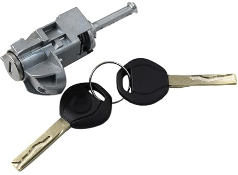 VHEUHZ Cylindre de serrure avant gauche 51217019975 Cylindre de serrure avec 2 clés, compatible avec BMW Série 3 X5 X3 E46 4/5 portes E53 E83 51217019976