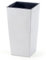 IMJ-Global Macetero para plantas cuadrado Urbi Square decorativo de plástico y madera ECO WOOD Alto 55 cm de interior exterior 30 x 30 cm cuadrado blanco diseño moderno 35 litros
