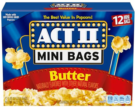 Act II Mikrowellen-Popcorn mit Buttergeschmack, Mini-Beutel, 372 ml, 12 Beutel