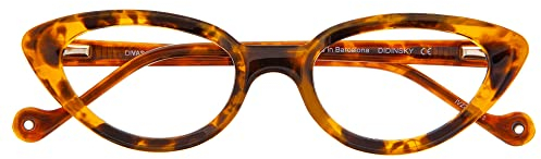 DIDINSKY Blaulichtfilter Brille für Damen und Herren. Blaufilter Brille mit stärke oder ohne sehstärke für Gaming oder Pc. Acetate Tempel und Blendschutzgläser. Havana +1.5 – DIVASA