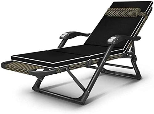 HHUARI Klassische Lounge-Stühle Sonnenliege/Klapp-Sonnenliege, Schwerelosigkeits-Terrassen-Liegestühle mit Kissen, tragbarer Rasendeck-Home-Lounge-Stuhl, Sonnenliege The New
