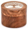 EDHAS Acacia Wood Salt Cellar Box Elegant Kitchen Salt Container Holder with Swivel Lid to Storage Pepper Spice (8.89cm x 8.89cm x 6.35cm)