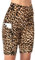 DDOBB Damen Radlerhose mit Taschen High Waist Sport Shorts Damen Sommer Kurze Sporthose Blickdicht Yoga Shorts Leggings Hose Gym Fitness Outdoor(Leopard,L)