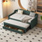 MQLAE Tagesbett 90 x 200 cm (190 cm), gepolstertes Einzel-Sofabett mit Rollcontainer, Schlafsofa mit Schubladen, Ausziehbett Bett mit Stauraum, Funktionsbett (Grün)