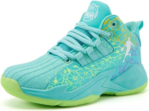 Kmrlofiy Zapatillas de Baloncesto para Niños Moda Calzado de Baloncesto para Niño Aire Libre Deportivas Fitness Antideslizantes para Correr Zapatos de Running (BBA-R16, 34EU)