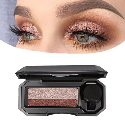 REGAPOG Zweifarbiger Lidschatten, Lidschatten Palette, Eyeshadow Palette Dit Lidschatten Applikator, Glitzer Lidschatten Eyeshadow Stift Lidschatten Palette Nudetöne Wasserdicht Langlebiger (#1)