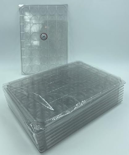 Avec Couvercle - 10 Box/collecteurs/Plateaux Plastique Transparent pour Rangement Capsules Champagne / 40 Cases Rondes